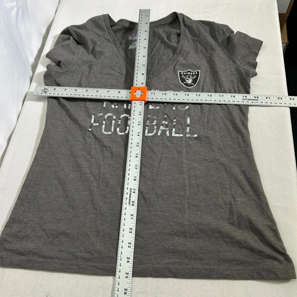 Las Vegas Raiders NFL Football Majestic Heather Gray T-Shirt Women's XL